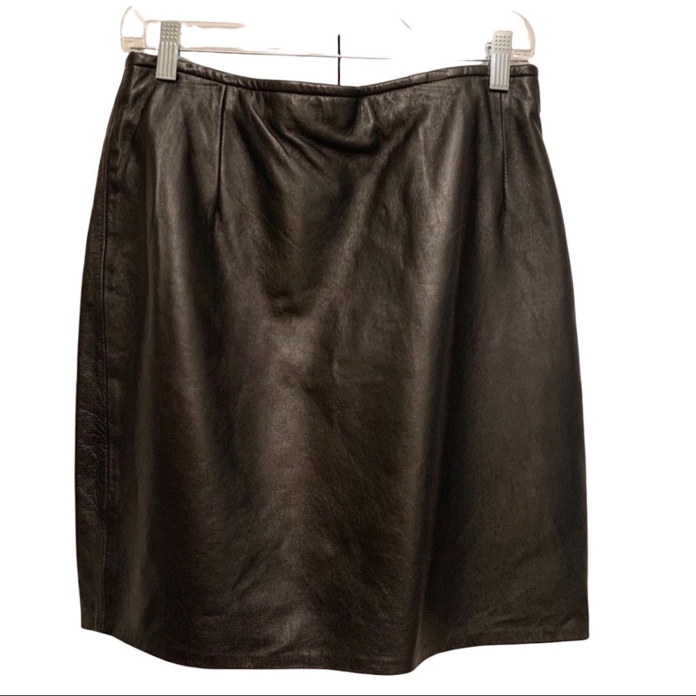 Vintage 100% Buttery Soft Leather Skirt Size 14